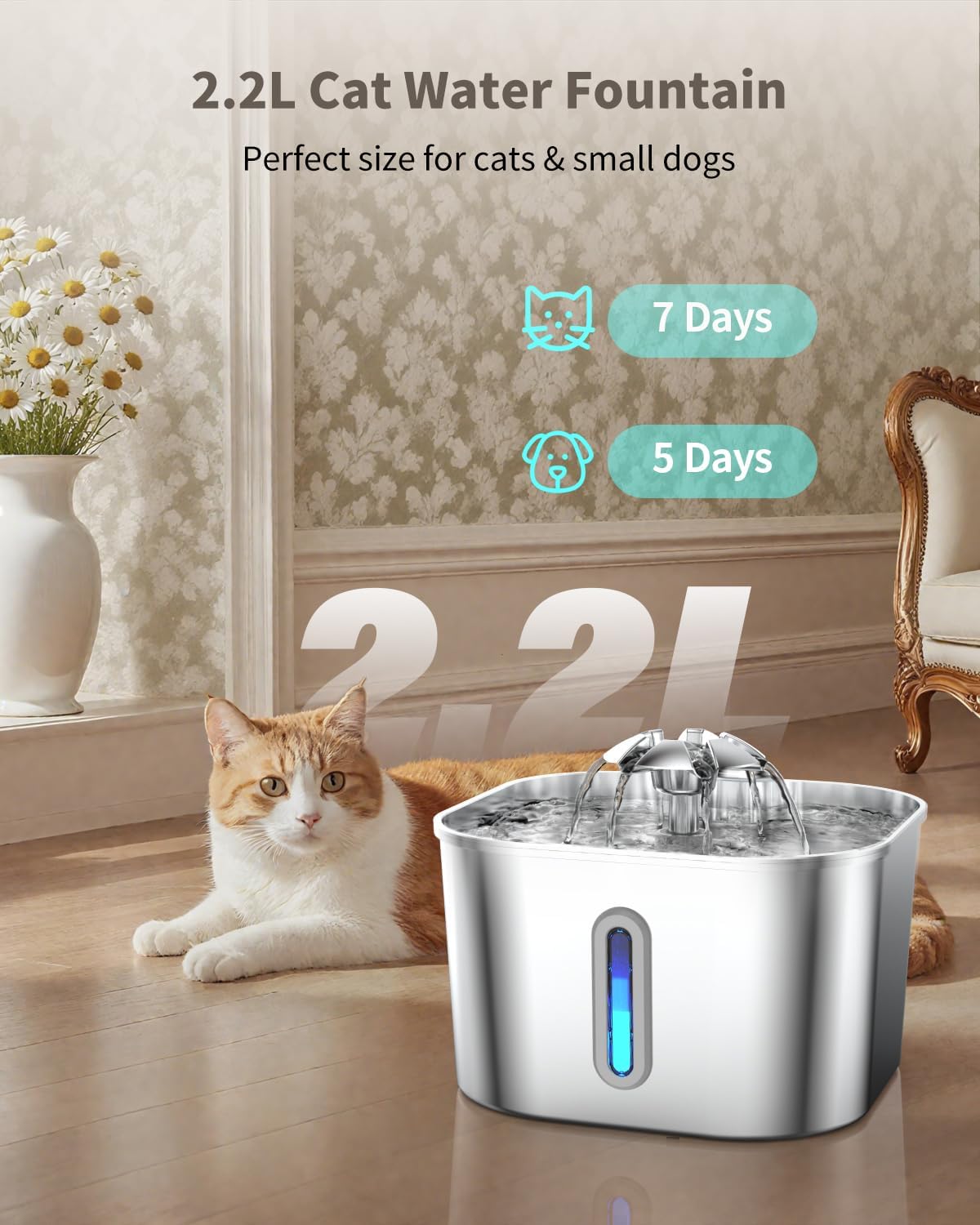 Cat Water Fountain Stainless Steel